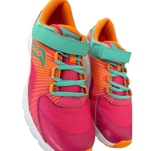 Saucony Kids Velocer A/C Sneaker Pink Turquoise Athletic Shoes 5.5W - Picture 7 of 9